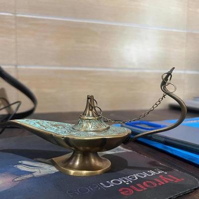 15.24 Cm Brass Aladdin Oil Lamp Burner Genie Lamp Collectible Aladdin Chirag Valentines Day Gifts, Birthday Gifts, Party Decoration