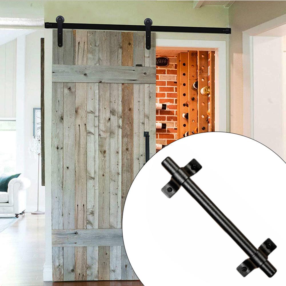 Home Door Handle Household Black Barn Sliding Pull Old Vintage Hardware 19.5cm Knobs Security Safety Practical