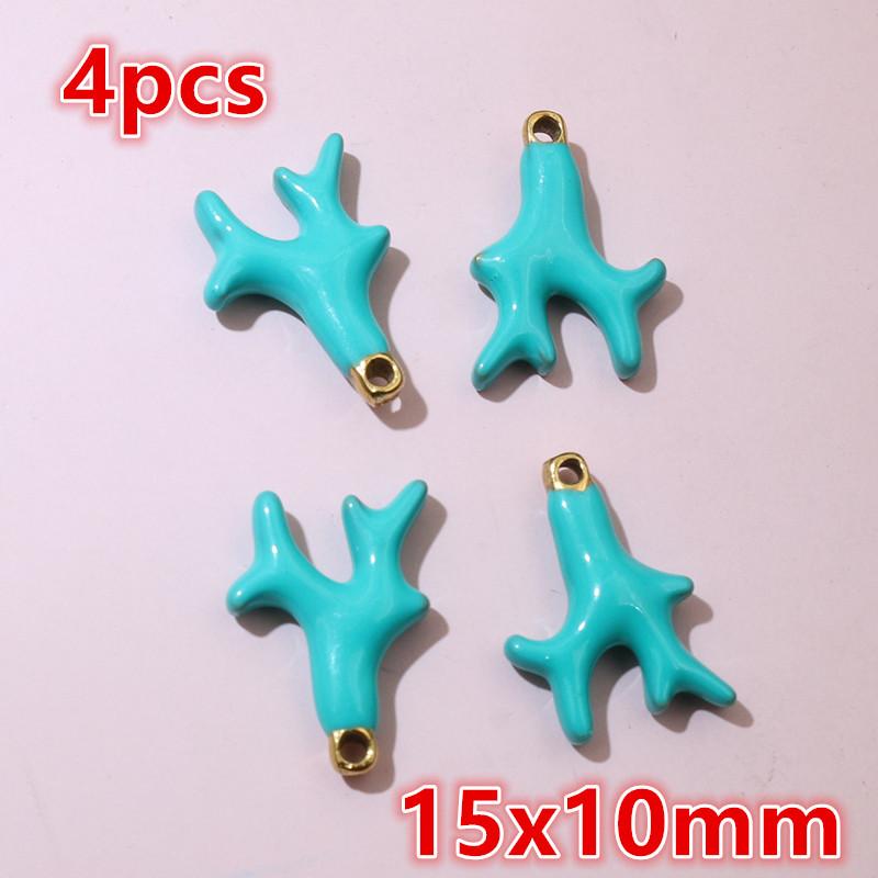 2-4pcs Enamel Stainless Steel Flower Coral Fish Charms Pendant DIY Jewelry Making Accessories Findings for Necklace Earrings