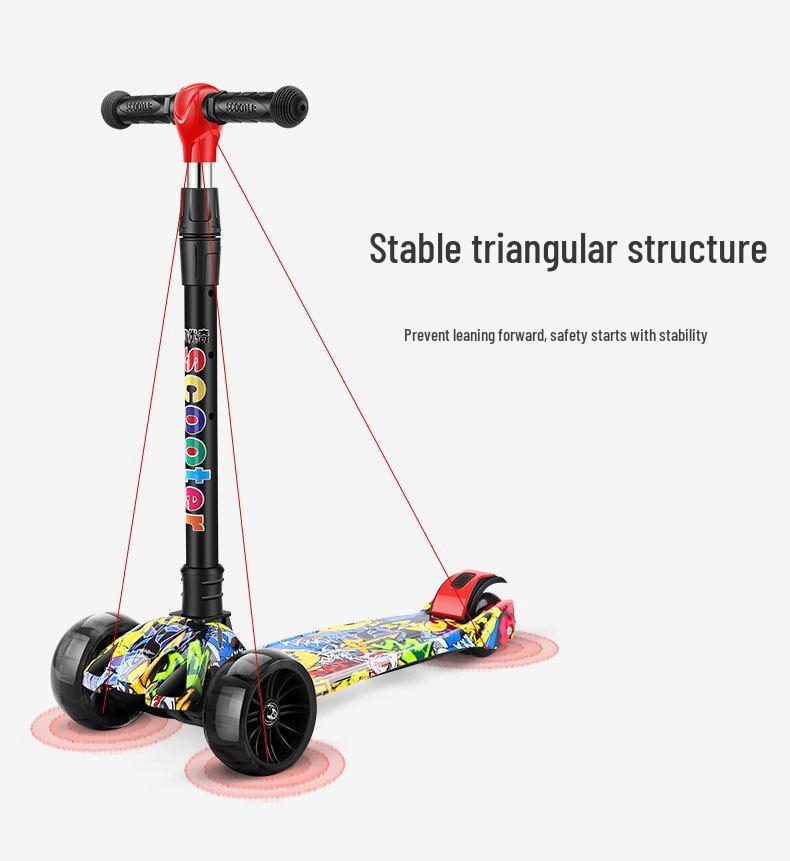 Kinder-Klapproller mit blinkenden Rädern für 2-8 Jahre