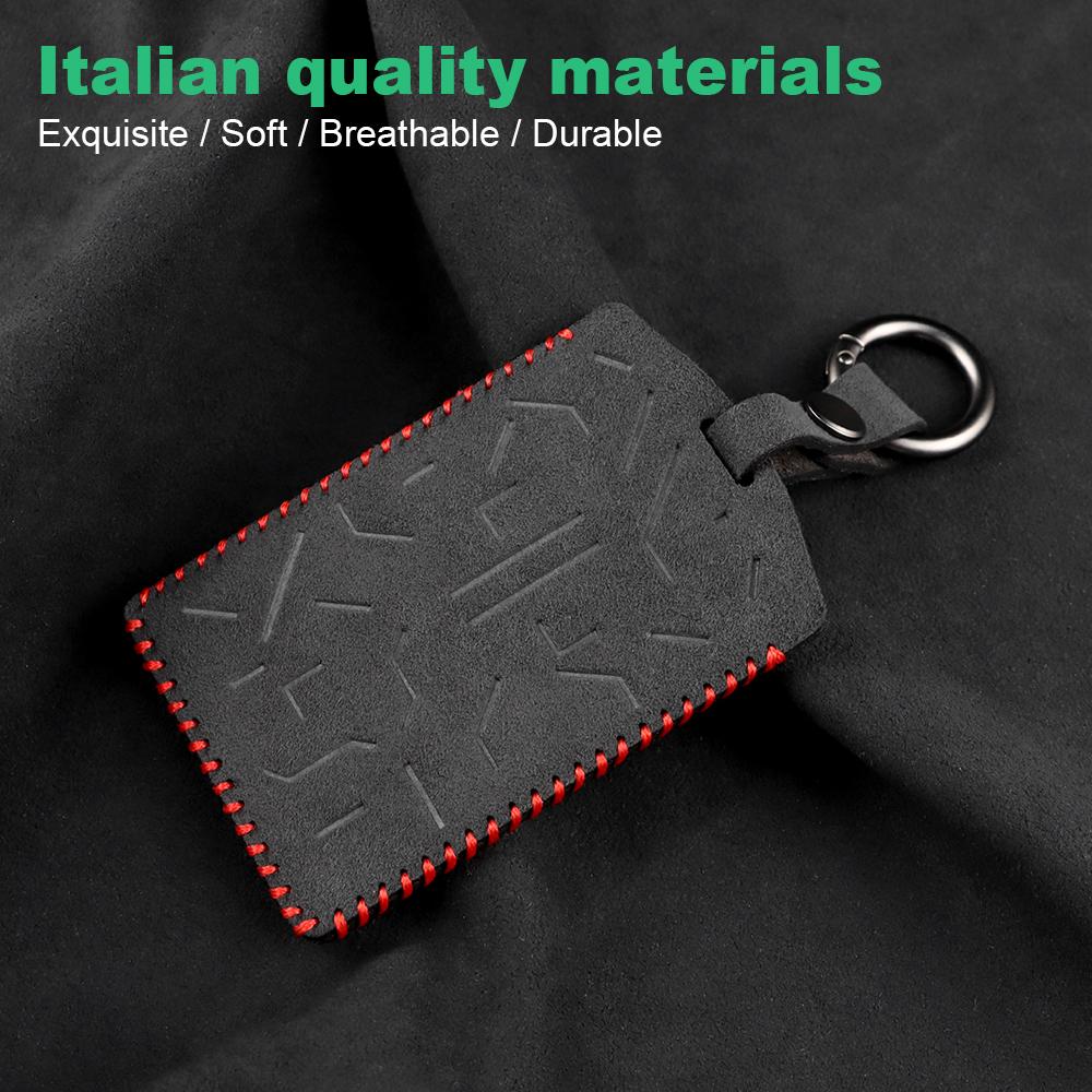 Italian Top Suede Remote Car Key Case Cover for Tesla Model 3 2017-2025 2025 Highland 2025 Model Y Juniper 2025 Model X Model S