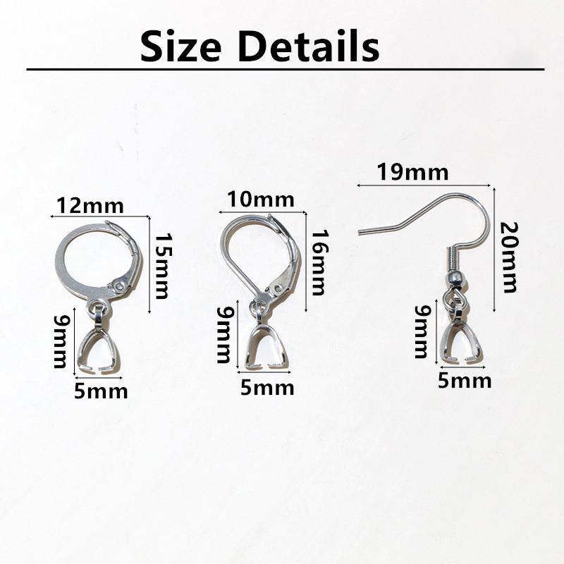 10pcs Earring Hooks Clips with Pinch Clasp for Earrings Stainless Steel Craft DIY Jewelry Making Accessories Findings