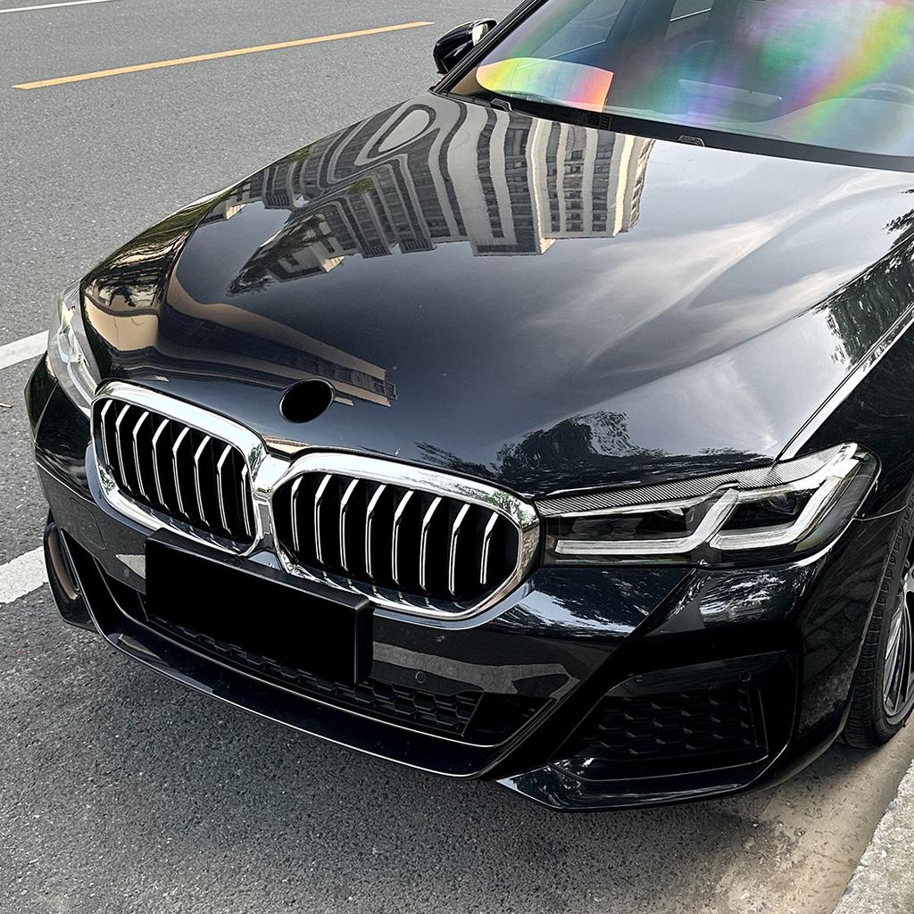 For BMW 5 Series G30 G31 G38 530i 530d 530e 2021-2023 Front Headlight Eyebrows Eyelids ABS  Sticker Exterior Modification Cover
