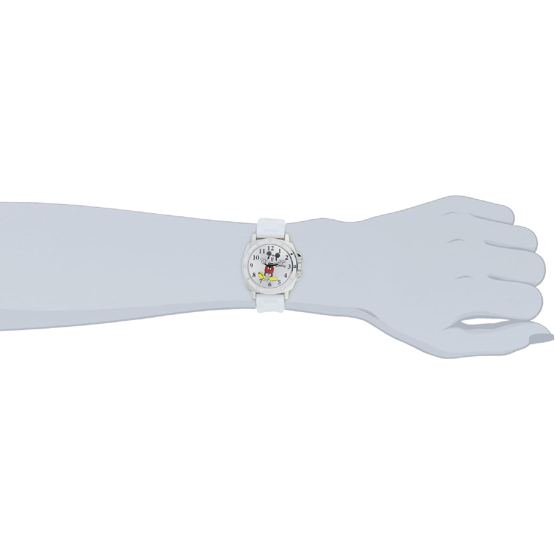 Детские часы Disney Accutime MK1103 Микки Маус с белым резиновым ремешком