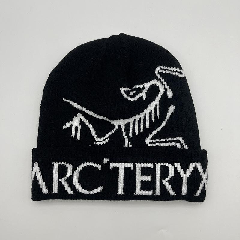 

Mei Letter knitted hat, European and American autumn and winter dinosaur pattern thermal pullover hat One Size