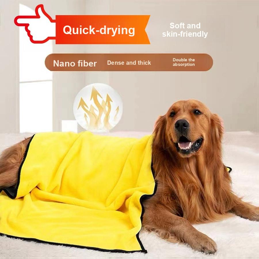 Pet Towels for Dogs and Cats - Absorbent, Quick-Drying Coral Fleece Bath Towels - Thick and Soft