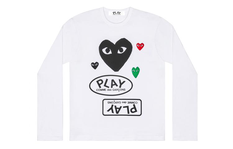 CDG Play Футболки Мужские Белые С Круглым Вырезом Умеренный Прямой Крой AZ-T286-051-1 S