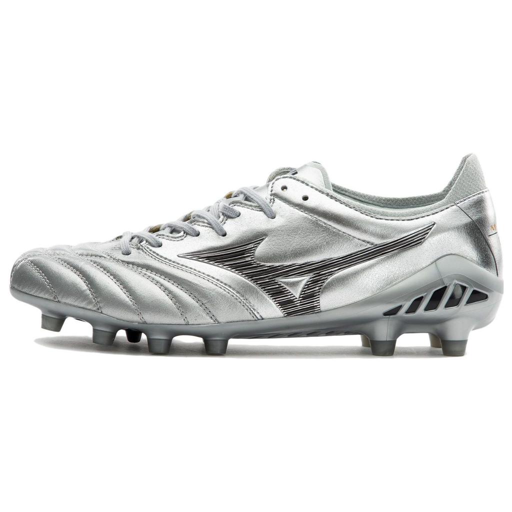 Mizuno Morelia Neo Kangaroo Leather Non-Slip Durable Artificial Grass Soccer Shoes Silver Men Soccer Shoes P1GA218003