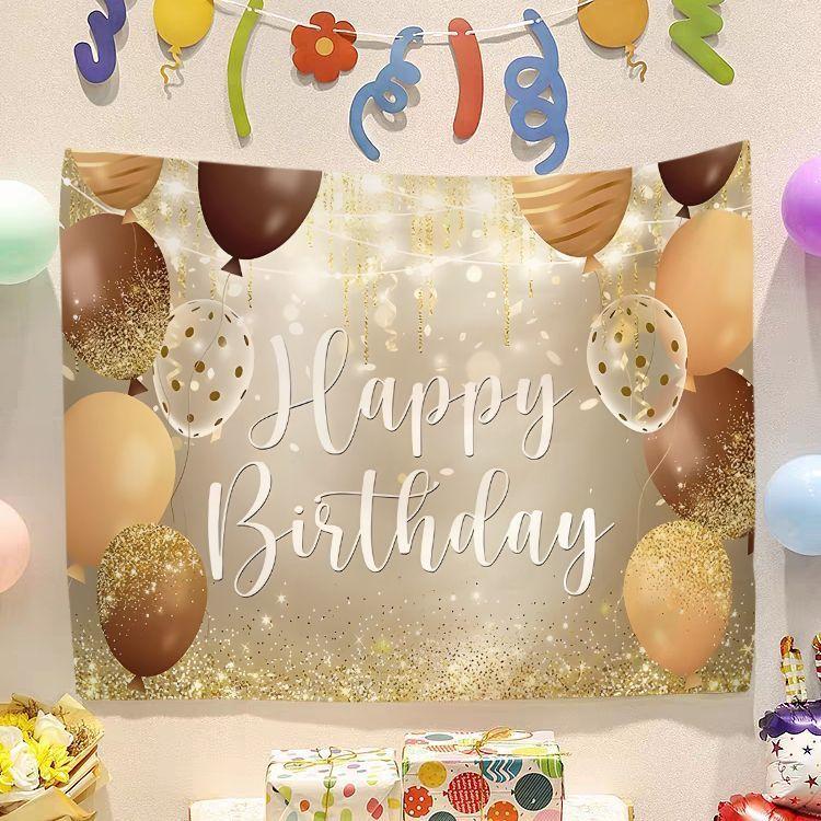 Birthday Happy Banner  Photography Background Cloth  Children's Party Decorative Wall Hanging Cloth