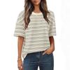 Fun Stripe Style 3D Printed Short Sleeved T-shirt Fashionable Comfortable Soft Breathable Large Loose Summer T-shirt