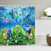Nature Landscape Shower Curtain 3D Dolphin Shell Beach Scenery Bathroom Curtain Home Decor Waterproof Polyester Bath Accessories