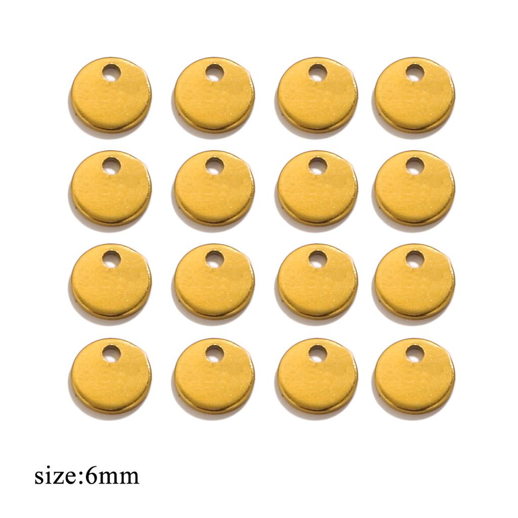 100pcs Stainless Steel Tail Chain Tag Real Gold Electroplated Small Pendant Accessories for Jewelry Making DIY Charms