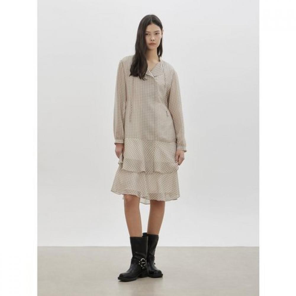 

Cc Collect Check Pattern Chiffon Dress C261mse004 LP/55