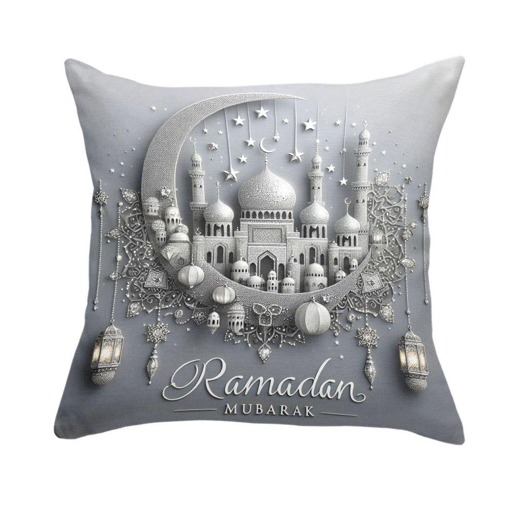 

Наволочка для подушки Празднование Рамадана Элегантные квадратные чехлы для подушек на диван в гостиную с принтом Чехлы для подушек на стул Домашний декор для спальни 12x12Inch