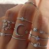 Full Diamond Ring, European and American Jewelry Ins Wind Star Jewelry Women's Light Luxury Ring Set Accessories