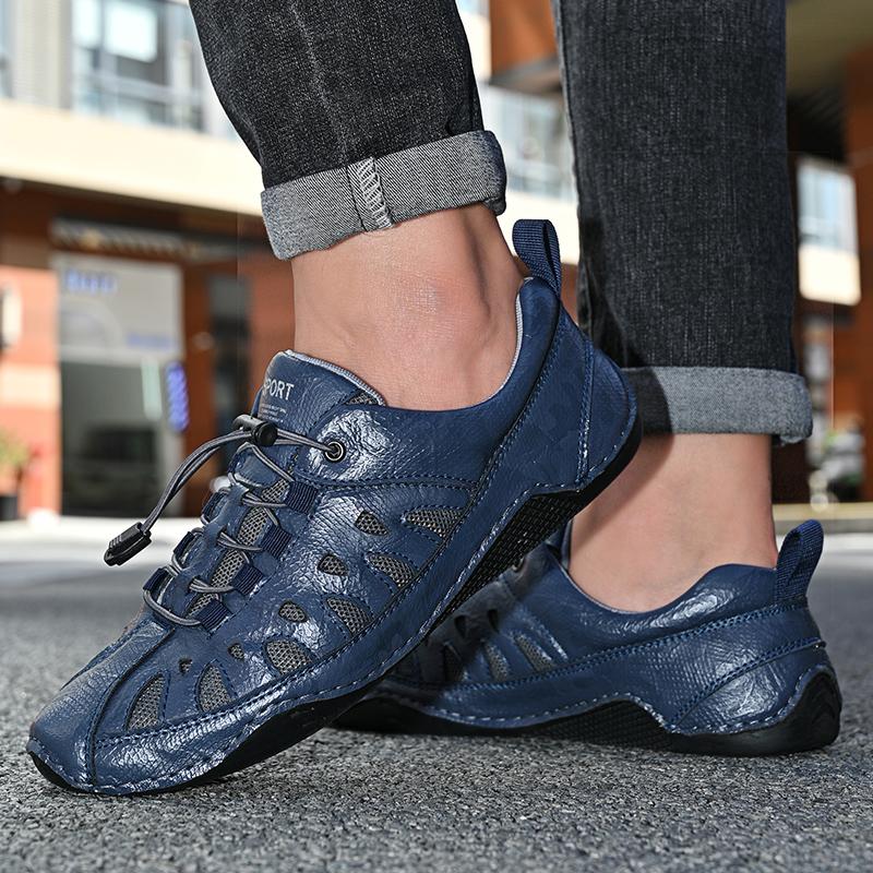 Fashion Summer New Men Breathable Driving Shoes Outdoor Leather Bean Shoes Hot Selling Plus Size Men Breathable Sports and Leisure Shoes