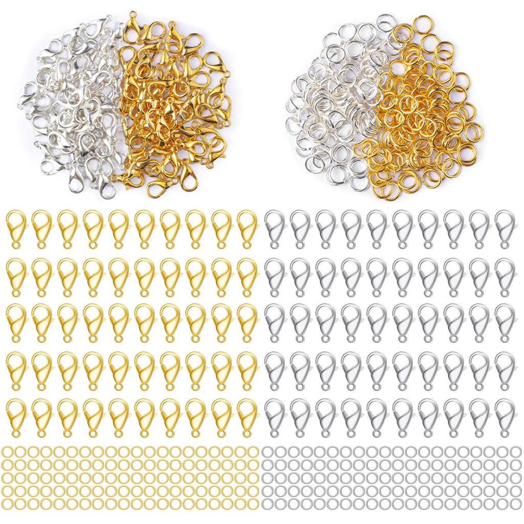 240pcs Open Jump Rings & 120pcs Lobster Clasps Set For Jewelry Making DIY