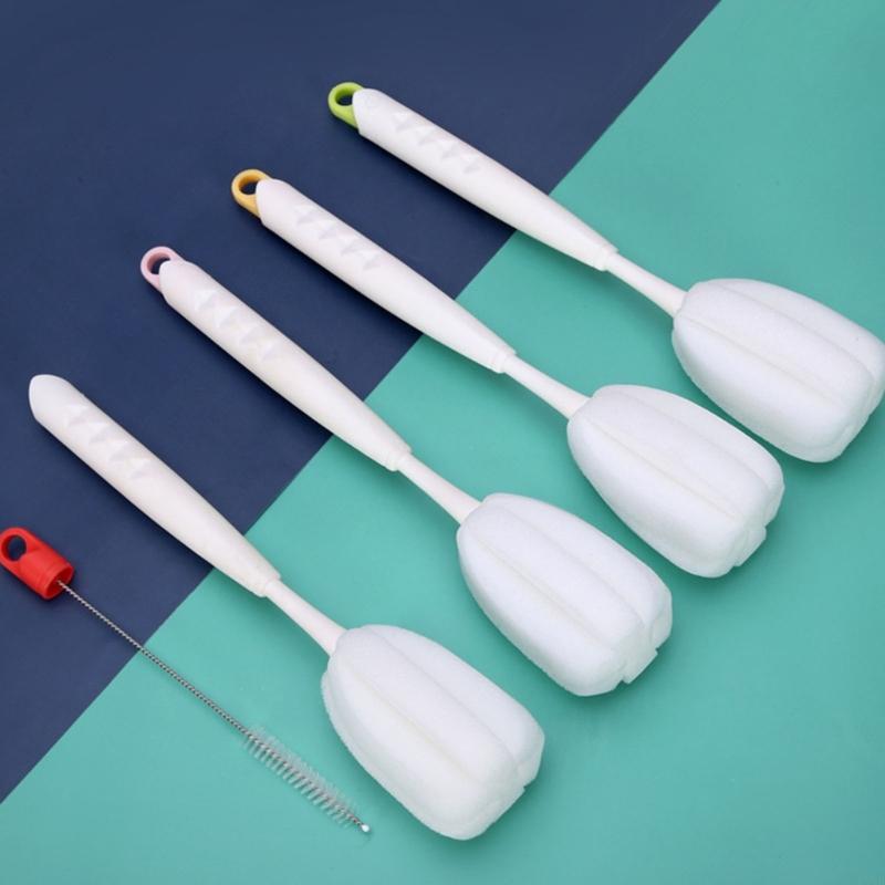 Sponge Cleaning Brush Set For Bottles Cups And Straws Safe For Baby Items Feeding Essential Cleaner