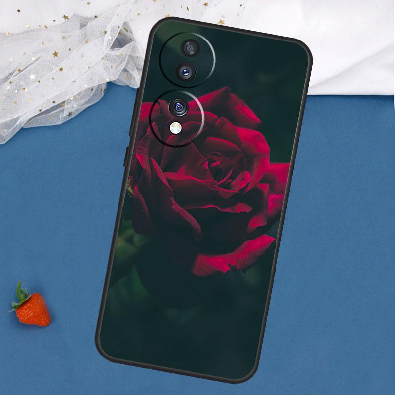 Red Rose Case For Honor Magic 5 6 8 Pro 7 Lite 200 400 50 70 90 X8c X8b X9a X9b X9c X9d Win RT Cover