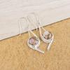 Natural Pink Copper Turquoise Gemstone 925 Sterling Silver Handmade Lightweight Drop Earrings 2.00" Gift For Mom EE-53-39