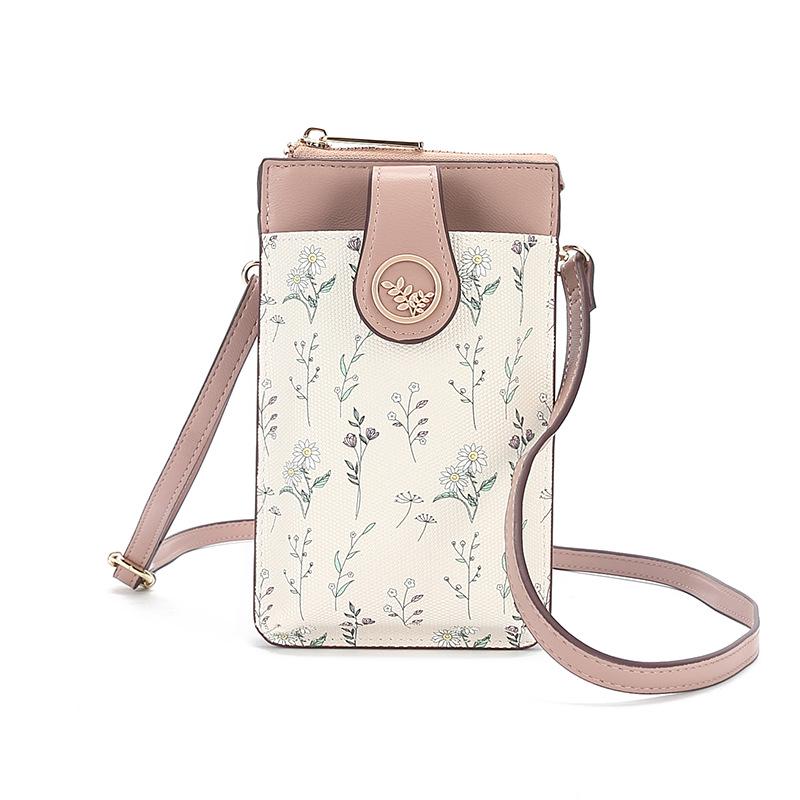New Women's Stylish Coin Purse & Phone Bag: Summer Shoulder and Crossbody Messenger with Sweet Print