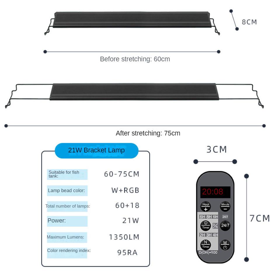 Professional Aquatic Plant Light Fish Tank LED Full Spectrum RGB Bracket Lighting Lamp Waterproof Aquarium Light