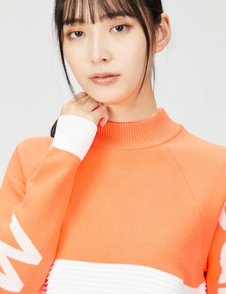 Golf Mock Neck Knit Jacquard Dyna Far Infrared Heat Heat X White 1 [New Balance] (logo Pattern, Hot Storage, Retention, Stretch) / Women's /