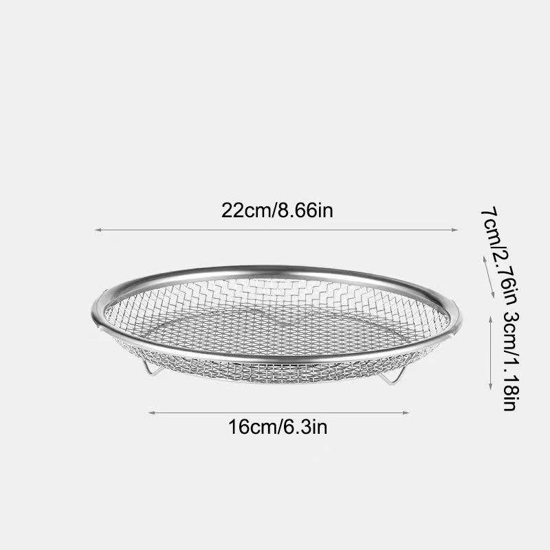 Reusable Stainless Steel Filter Tray Disk - round Mesh Basket for Frying Grilling Kitchen Strainer Fruit & Vegetable WaterFilter