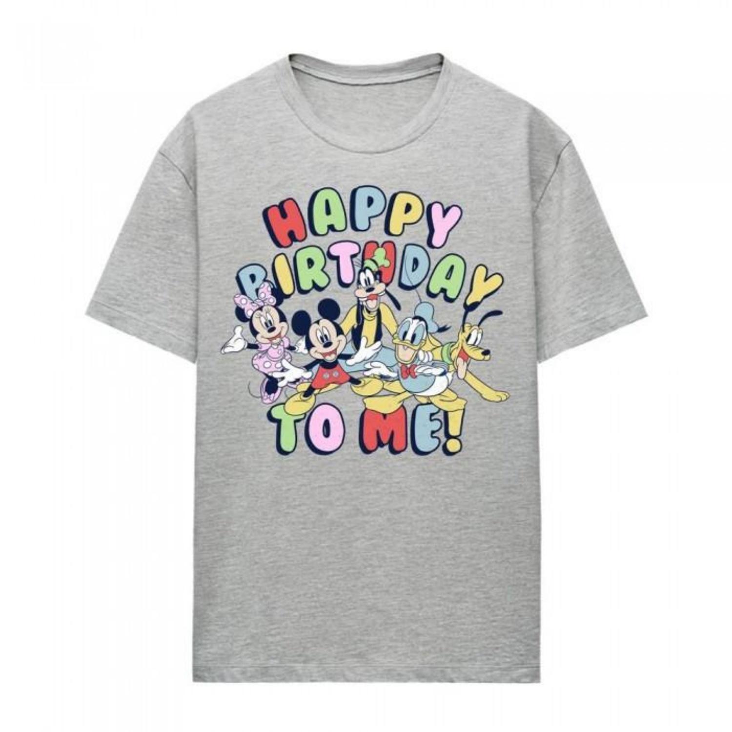 Mickey Mouse & Friends Womens_Ladies Happy Birthday To Me Heather T-Shirt S
