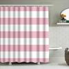 Pink Bath Shower Curtain Waterproof Bathroom Decor Striped Solid Colors Washable For Home Decoration Size: 180X240Cm (70 X 94) A
