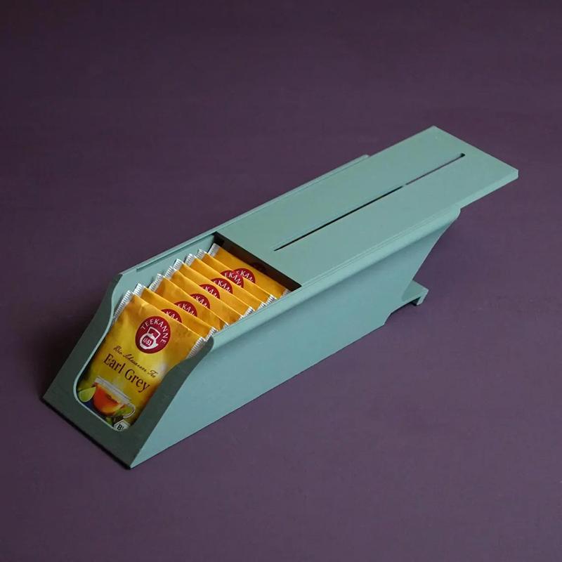 

Tea Bag Dispenser Storage Box Home Kitchen Wall 3D Printing Tea Rack Wall Mounted Home Decoration
