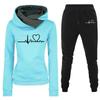 1 Set Women Tracksuit Suit Solid Color Comfortable Two-Piece Set Stylish Hooded Sweatshirt And Pants for Outdoor