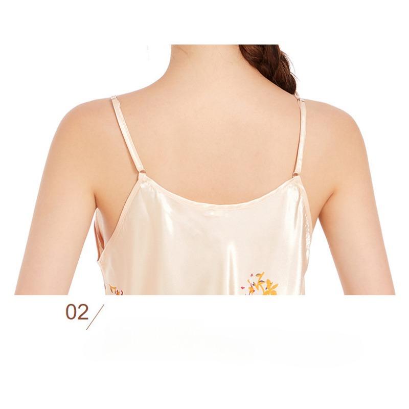 Women's Cranes Large Size Short Section Thin Halter Dress Inside The Summer Sexy V-neck Homewear Pajamas