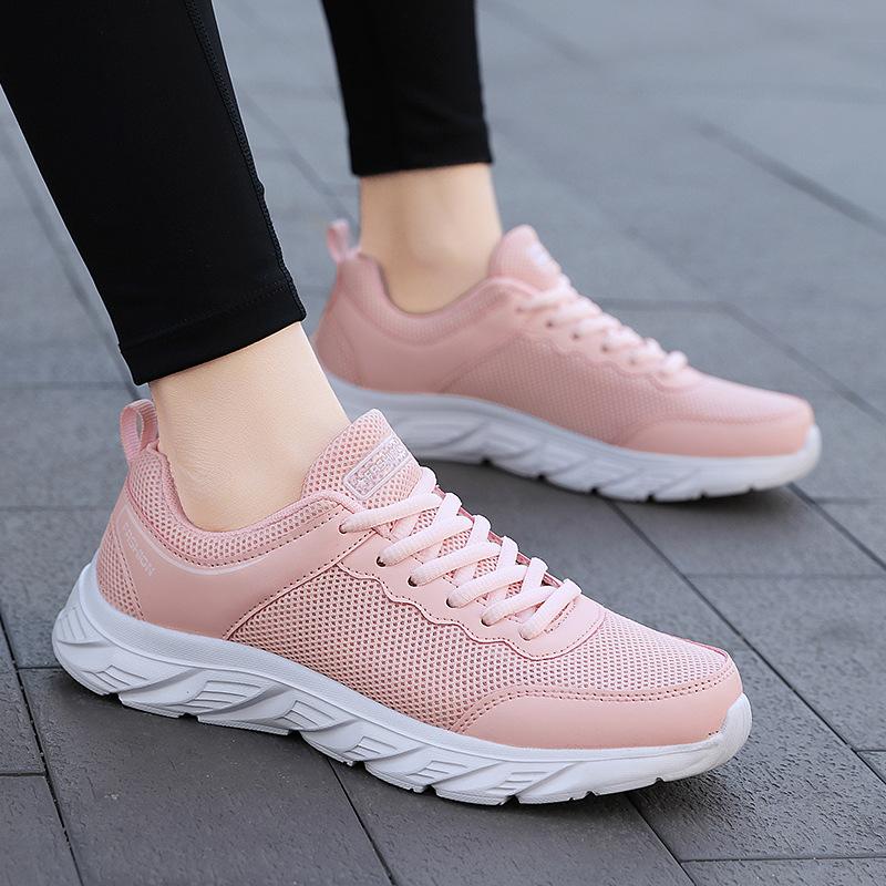 Summer New Mesh Breathable Sports Casual Shoes Versatile Lightweight Lace-up Mesh Shoes Low-top Women's Shoes