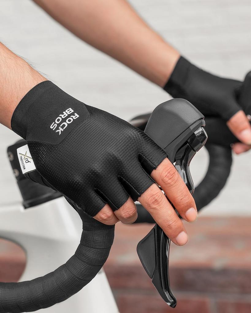 ROCKBROS Radhandschuhe für XRD Stoßabrieb Ultra für Straße und Outdoor Herren und Damen Sommer, Gepolstert, Absorption, Fingerlos, Atmungsaktiv, Dehnbar,