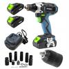 Impact Wrench 750Nm 2X Batteries Charger Impact Sockets 3Ah 21V Kraft&Dele