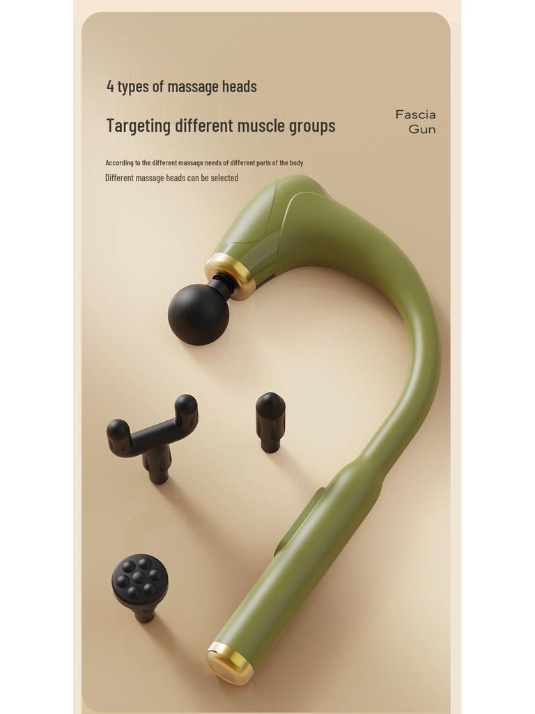 Curved Long-Handle Fascia Gun Massager for Neck, Shoulder, Waist, and Back