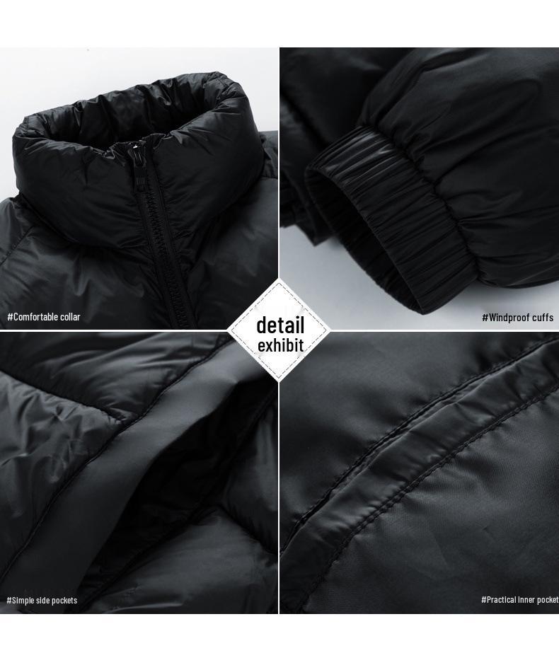 Men's Winter Korean Style Down Jacket - Stand Collar, Fluffy, Warm, and Trendy