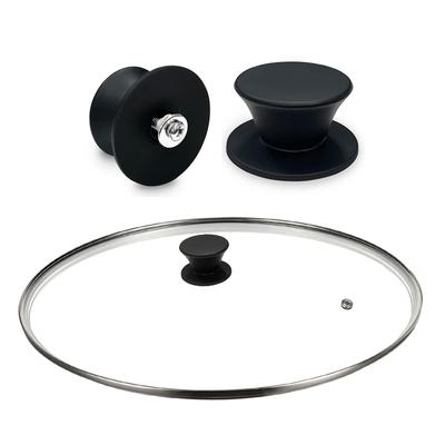 Set aus 4 langlebigen Silikonpfannenabdeckungen Silikon-Topfdeckelknopf Praktischer Griff Küchenzubehör für Kochbegeisterte