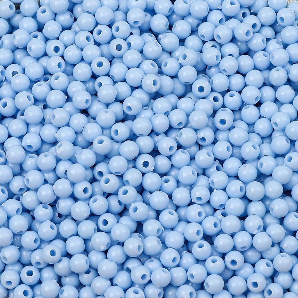 900Pcs Acrylic Beads Solid Colored Round Loose Spacer Beads for Jewelry Making DIY Bracelets Necklace