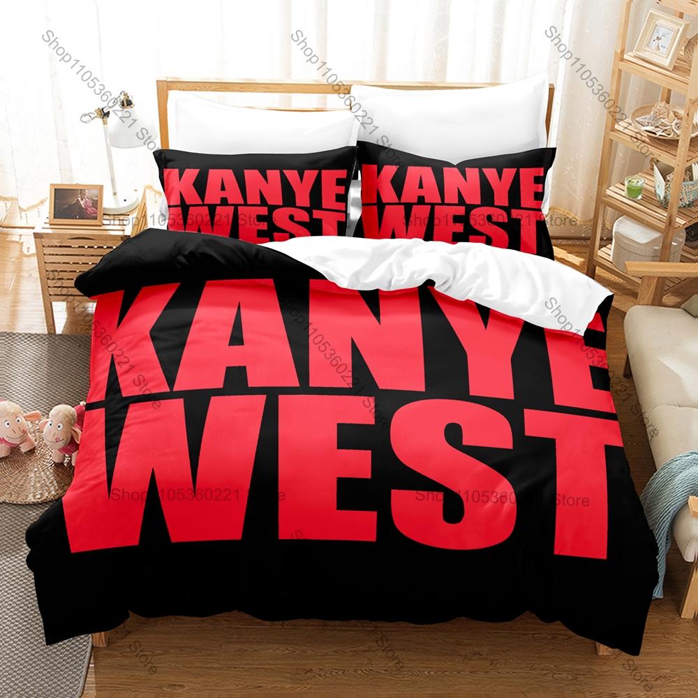 Psychedelic Graduation Bear Graphic Ye Kanye West Vintage Hip Hop Star Bedding Set Duvet Cover With 2 Pillowcases Teen Urban