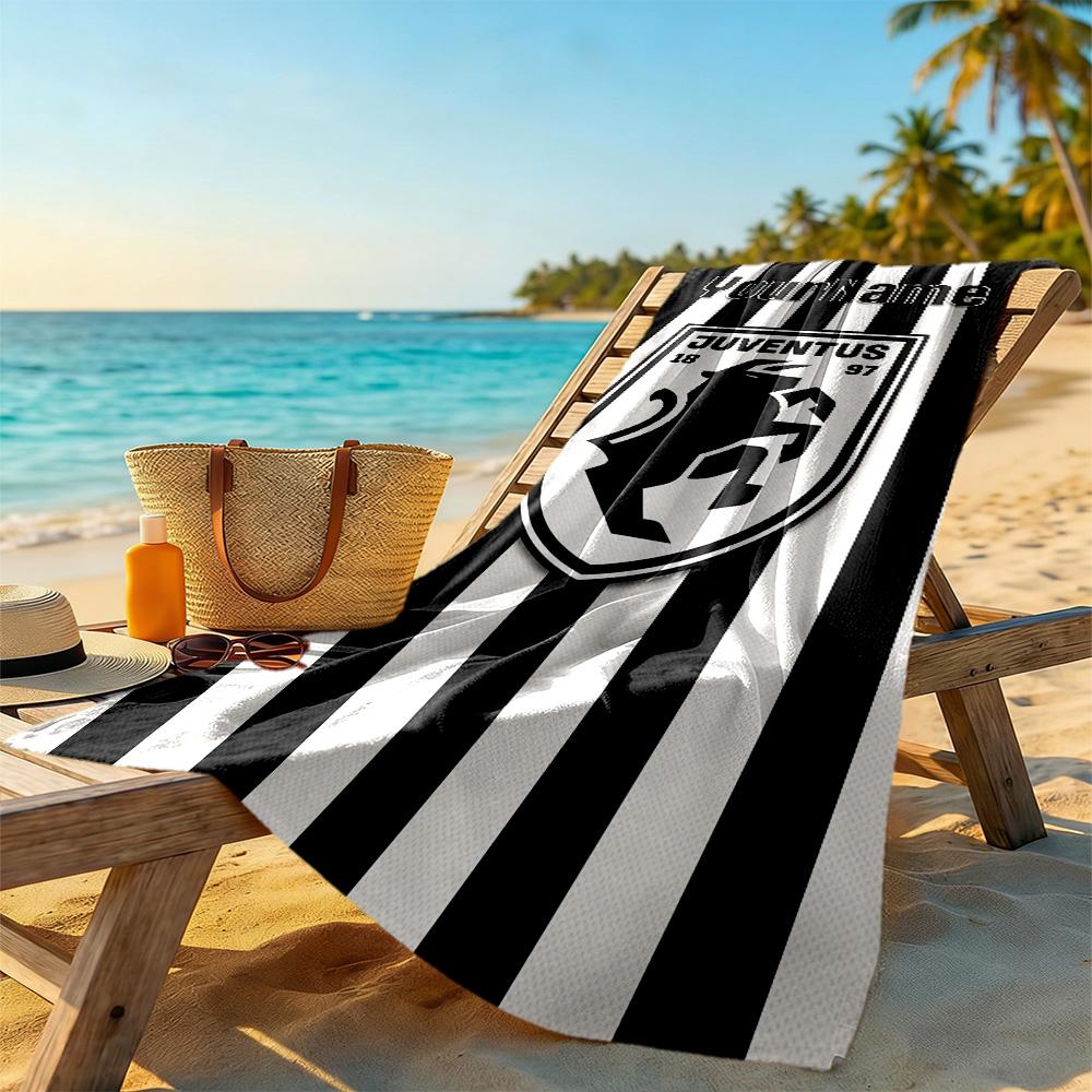 Juventus Customizable Name Beach Towel High Absorbency & Quick-Dry Portable for SwimmingBeachCamping Travel Beach AccessoriesGym