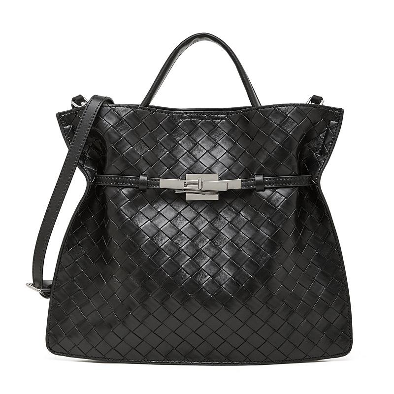 Leather woven women s bags New women s handbags Foreign trade hot-selling large-capacity fashion shoulder messenger bags tide 33*5*27