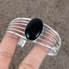 Black Onyx Gemstone Handmade 925 Sterling Silver Cuff Bangle Adjustable KKG-195