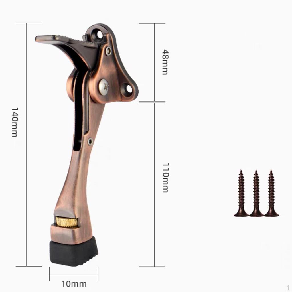 Adjustable Indoor Door Stop 5.5inch Long 10mm Rubber Tip Kickstand Foot Operated