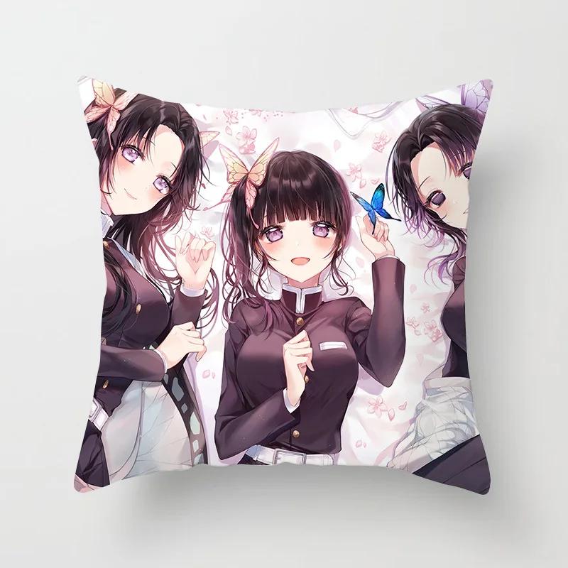 45 * 45Cm Anime Demon Slayer Kimetsu No Yaiba Printed Pillowcase Kids Bedroom Living Room Home Decor Pillow Cases Pillowcase