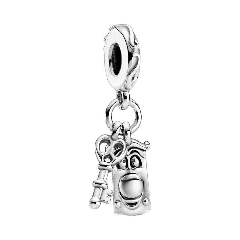  Charm Beads Silver Bracelet Necklace DIY Jewelry Women Gift Snake Dangle Beads
