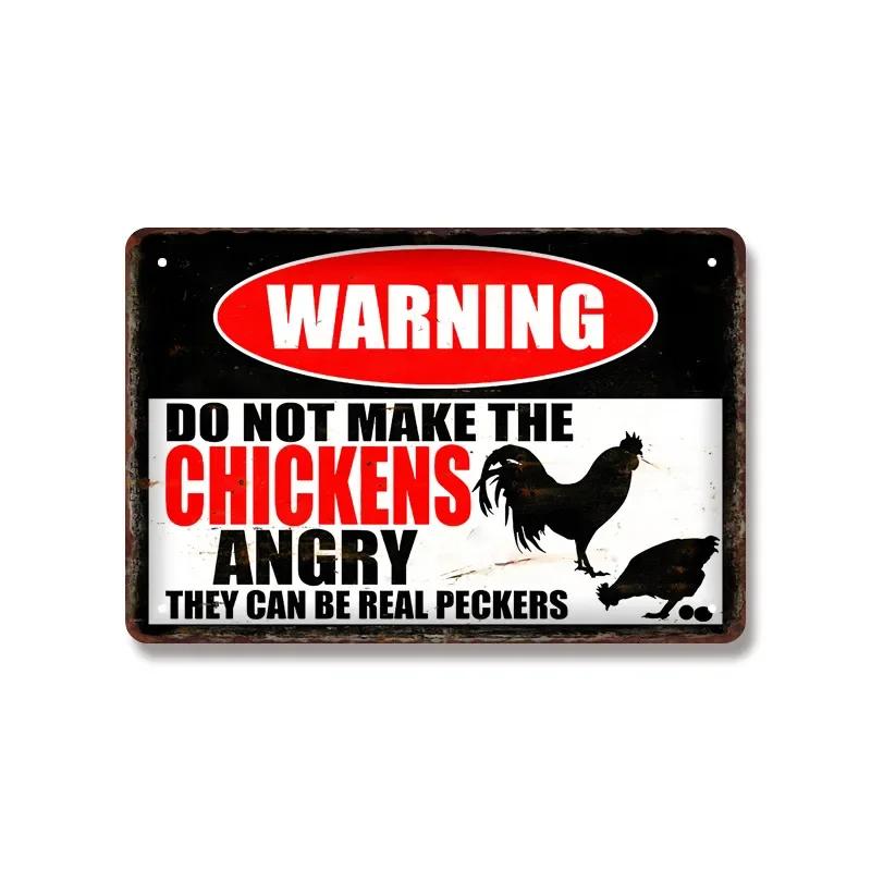 Vintage Warning Dog Metal Tin Sign for American Creative Sheet Painting Animal Wall Decoration Made of Old Iron Signs 8x12 inch