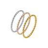 18k Gold Non-Fading Titanium Steel Ring Women's Temperament Twist Plain Ring Stainless Steel Couple Ring Extremely Fine Tail Ring Jewelry