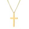 Wu's 2022 New Fashion Cross Pendant Necklace Ladies Mens Stainless Steel Chain Charm Necklace Cool Boys Girls Zircon Gift